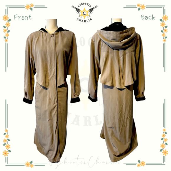 Utex Design Size 10 Women’s Tan Trench Coat Vintage Chic Button Down - Picture 2 of 6